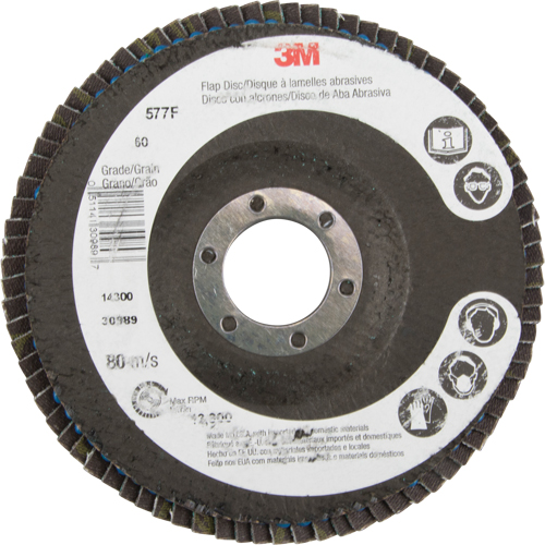 Disques &agrave; lamelles 577F, 4-1/2" x 7/8", Type 29, Grain 60, Zirconium Moffatt Supply & Specialties