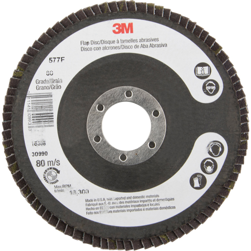 Flap Wheels - 577F Flap Discs, 4-1/2" x 7/8", Type 29, 80 Grit, Zirconium Moffatt Supply & Specialties