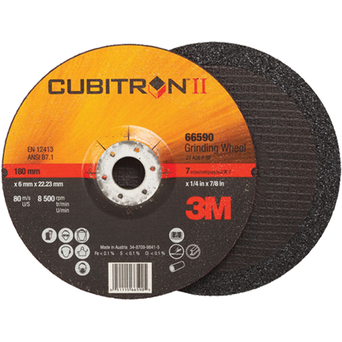 Cubitron II Depressed Centre Grinding Wheels, 4" x 1/4", 3/8" Arbor, Type 27 Moffatt Supply & Specialties