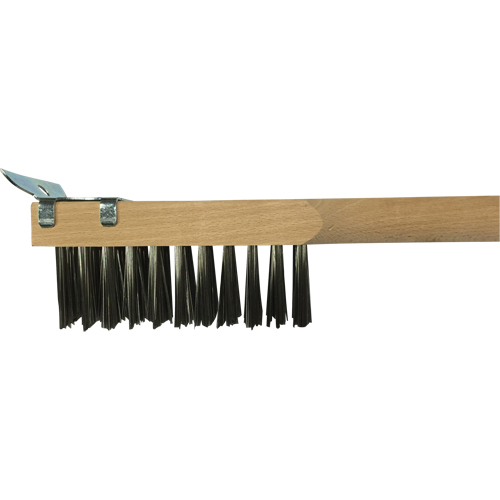 Scratch Brush With Scraper, Stainless Steel, 3 x 10 Wire Rows, 20" Long Moffatt Supply & Specialties