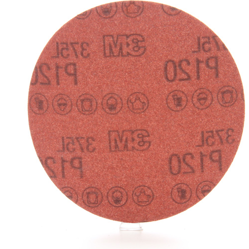 3M 375L Sanding Disc - 5", 5" Dia., P120 Grit, Aluminum Oxide Moffatt Supply & Specialties