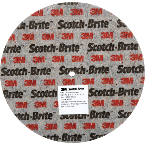 Scotch-Brite EXL Unitized Wheel, 6" x 1/4", 1/4" Arbor, Fine Grit, Silicon Carbide Moffatt Supply & Specialties