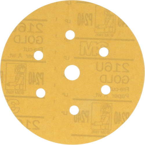 Hookit Dust-Free Sanding Disc, 6" Dia., P240 Grit, Aluminum Oxide, A-Weight Moffatt Supply & Specialties