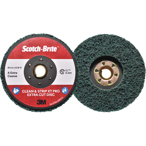 Scotch-Brite Clean & Strip XT Pro Extra Cut Disc, 4-1/2" Dia., Extra Coarse Grit, Aluminum Oxide Moffatt Supply & Specialties