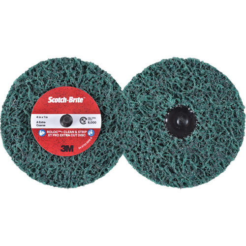 Scotch-Brite Roloc+ Clean & Strip XT Pro Extra Cut Disc, 4" Dia., Extra Coarse Grit, Aluminum Oxide Moffatt Supply & Specialties