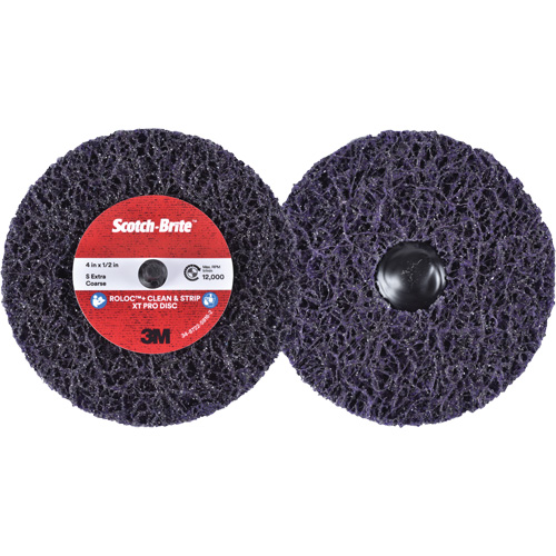 Scotch-Brite Roloc+ Clean & Strip XT Pro Disc, 4" Dia., Extra Coarse Grit, Silicon Carbide Moffatt Supply & Specialties