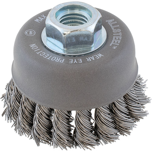 Brosse m&eacute;tallique AllSteel, 3" dia. x 5/8"-11 arbre Moffatt Supply & Specialties