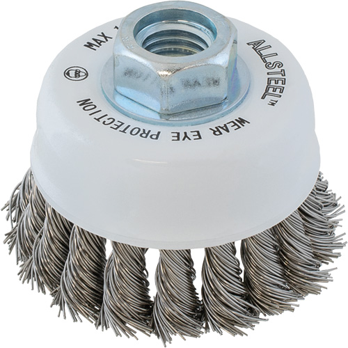 Brosse m&eacute;tallique AllSteel, 3" dia. x 5/8"-11 arbre Moffatt Supply & Specialties