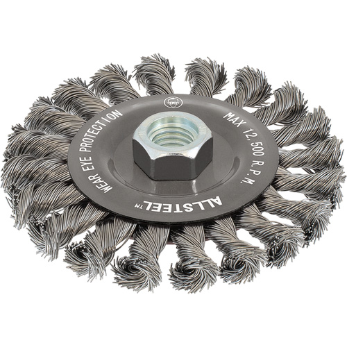 AllSteel Wire Brush, 4-1/2" Dia., 0.02" Fill, 5/8"-11 Arbor, Steel Moffatt Supply & Specialties