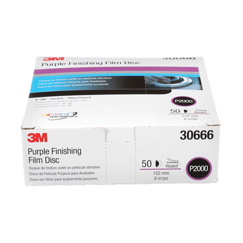 Hookit Finishing Film Disc, 6" Dia., P2000 Grit, Aluminum Oxide, Film Moffatt Supply & Specialties