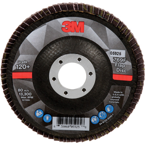 Disque &agrave; lamelles &agrave; changement rapide 769F, 4-1/2" x 7/8", Type 29, Grain 120+, C&eacute;ramique Moffatt Supply & Specialties