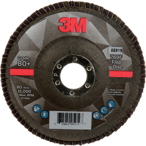 769F Quick Change Flap Disc, 5" x 7/8", Type 27, 80+ Grit, Ceramic Moffatt Supply & Specialties