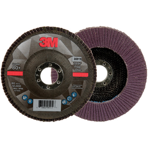 769F Quick Change Flap Disc, 5" x 7/8", Type 27, 80+ Grit, Ceramic Moffatt Supply & Specialties