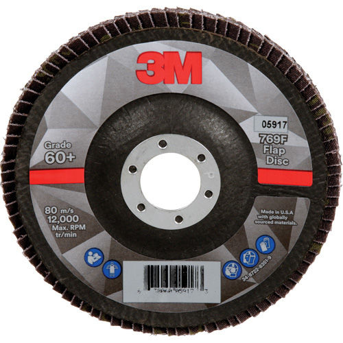 Disque &agrave; lamelles &agrave; changement rapide 769F, 5" x 7/8", Type 29, Grain 60+, C&eacute;ramique Moffatt Supply & Specialties