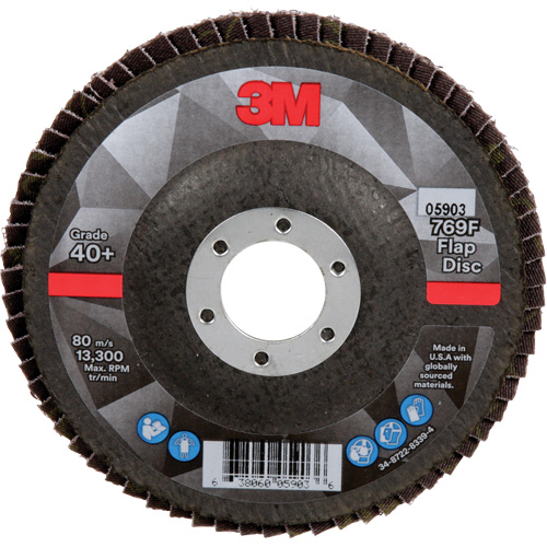 Disque &agrave; lamelles &agrave; changement rapide 769F, 4-1/2" x 7/8", Type 27, Grain 40+, C&eacute;ramique Moffatt Supply & Specialties