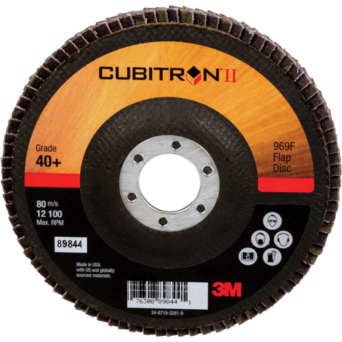 Disque &agrave; lamelles 969F Cubitron II , 5" x 7/8", Type 27, Grain 40+, C&eacute;ramique Moffatt Supply & Specialties