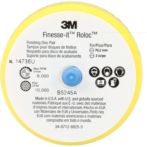 Tampon de finition pour disque Finesse-It Roloc, 3" dia. Moffatt Supply & Specialties