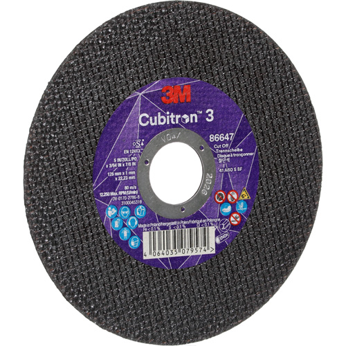 Cubitron 3 Cutting Disc, 5" x 9/32", 3/8" Arbor, Type 41 Moffatt Supply & Specialties