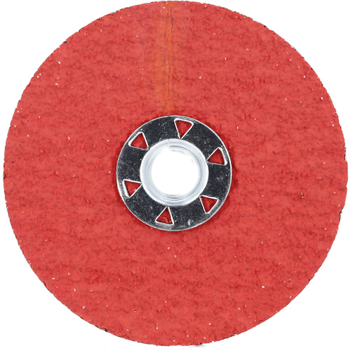 Disque de verrouillage en fibres avec fixation Speed-Change, 4-1/2" dia., Grain 24, C&eacute;ramique d'alumine Moffatt Supply & Specialties