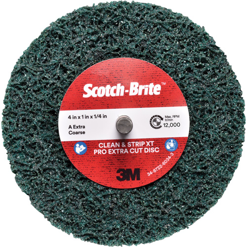 Scotch-Brite Clean and Strip XT Pro Extra Cut Disc XC-DC, 4" Dia., Extra Coarse Grit, Aluminum Oxide Moffatt Supply & Specialties