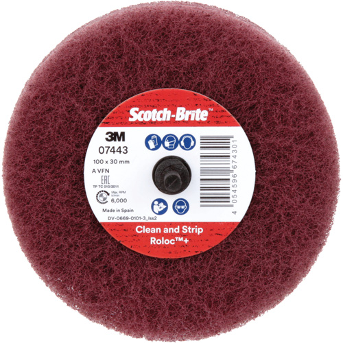Scotch-Brite Roloc Plus General Purpose Scuffing Wheel, 4" Dia. Moffatt Supply & Specialties