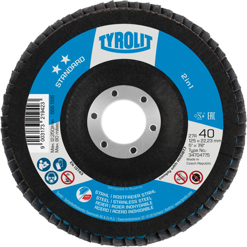 2-in-1 Flap Disc, 5" x Type 27A, 60 Grit Moffatt Supply & Specialties