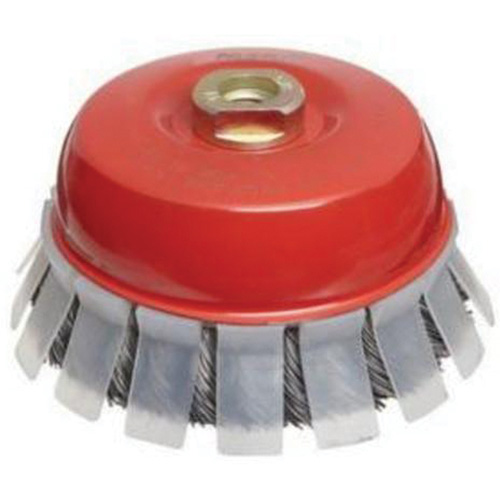 Brosse-boisseau &agrave; fils nou&eacute;s avec protecteur, 2-3/4" dia. x 5/8"-11 arbre Moffatt Supply & Specialties