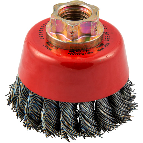 Knotted Wire Cup Brush, 2-3/4" Dia. x 5/8"-11 Arbor Moffatt Supply & Specialties