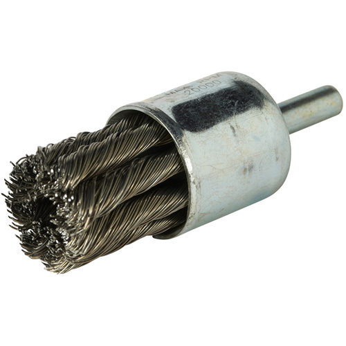 Stem Mounted Knotted Wire Brush, 1" Dia. x 1/4" Arbor Moffatt Supply & Specialties