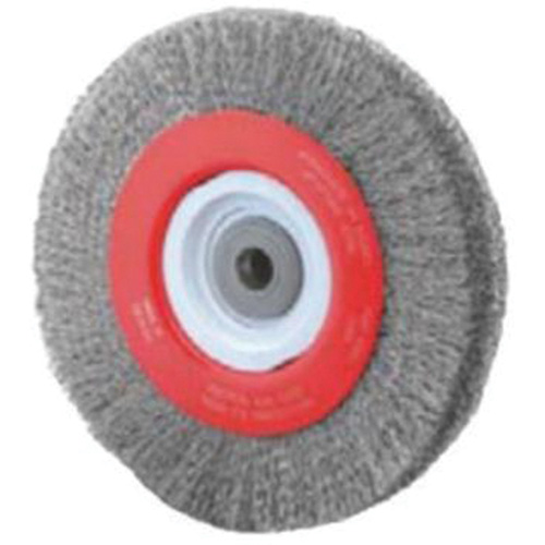Crimped Bench Wheel, 8" Dia., 0.014" Fill, 1/2"-2 Arbor Moffatt Supply & Specialties