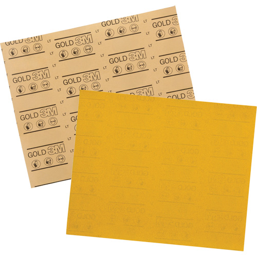Gold Abrasive Sheet 12541, 9" x 11", 320 Grit, Aluminum Oxide Moffatt Supply & Specialties