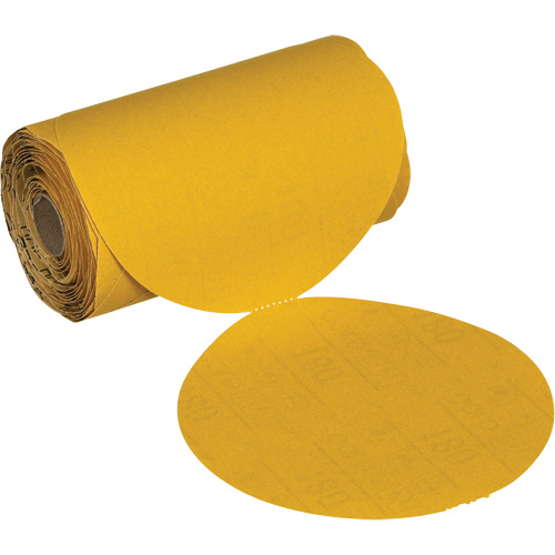 Stikit No Hole Gold Abrasive Disc Roll, 6" Dia., 220 Grit, Aluminum Oxide Moffatt Supply & Specialties