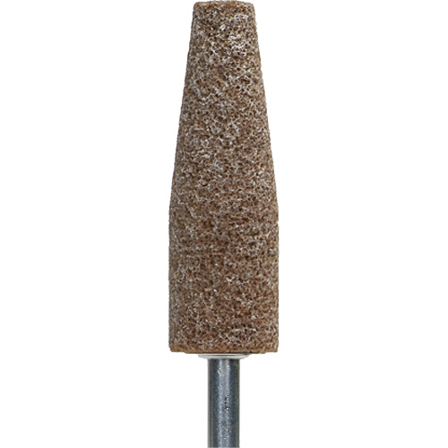Gemini Vitrified Bond Mounted Point, A38, Aluminum Oxide, 1-1/2" Dia., 1-1/2" L, 60 Grit Moffatt Supply & Specialties