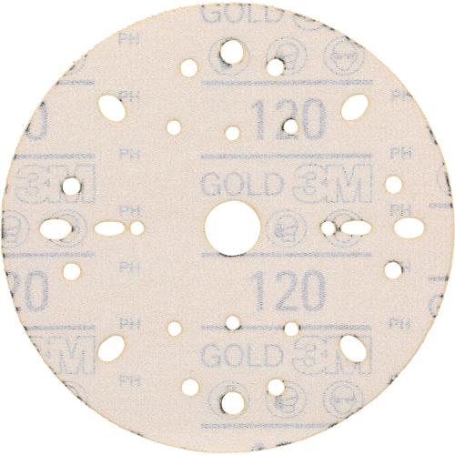 Disque abrasif dor&eacute; Hookit, dia 6", Grain 120, Oxyde d'aluminium, Poids C Moffatt Supply & Specialties