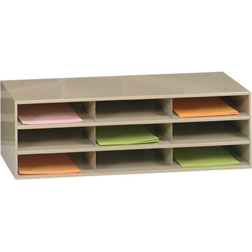 Data Organizers, Stationary, 9 Slots, Steel, 33-3/4" W x 11-5/8" D x 10-3/4" H Moffatt Supply & Specialties