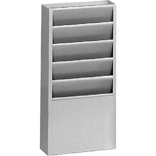 Literature Storage Racks, Stationary, 5 Slots, Steel, 9-3/4" W x 4-1/8" D x 21" H Moffatt Supply & Specialties