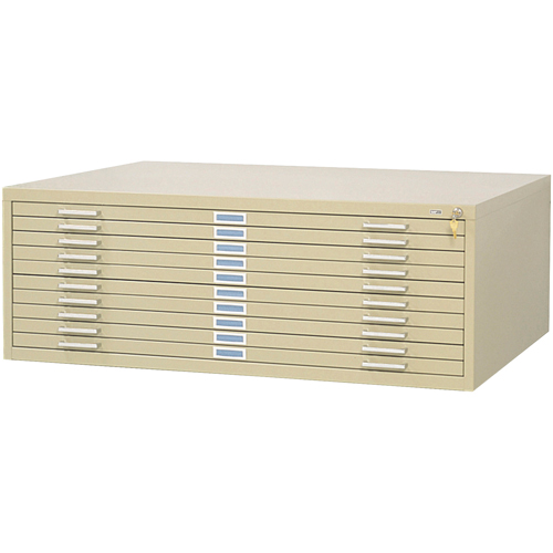 Steel Plan Files, 10 Drawers, 46-3/8" W x 35-3/8" D x 16-1/2" H Moffatt Supply & Specialties