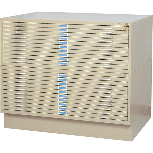 Steel Plan Files, 10 Drawers, 46-3/8" W x 35-3/8" D x 16-1/2" H Moffatt Supply & Specialties