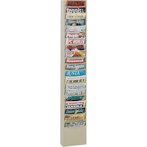 Literature Rack, Wall Mount, 20 Slots, Steel, 9-3/4" W x 4-1/8" D x 58" H Moffatt Supply & Specialties
