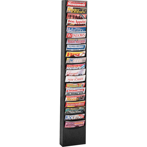 Literature Storage Racks, Stationary, 20 Slots, Steel, 13-1/8" W x 4-1/8" D x 58 1/2" H Moffatt Supply & Specialties