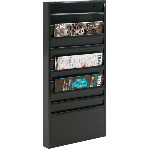 Literature Storage Racks, Stationary, 10 Slots, Steel, 13-1/8" W x 2" D x 26-1/4" H Moffatt Supply & Specialties