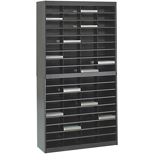 Heavy-duty Literature Organizers, Stationary, 72 Slots, Steel, 37-1/2" W x 12-3/4" D x 71" H Moffatt Supply & Specialties