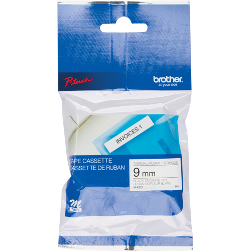 Ruban-&eacute;tiquette, 9 mm x 26-1/4', Noir sur blanc Moffatt Supply & Specialties