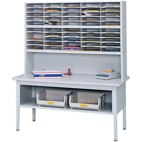 Mobilier E-Z Sort pour la salle du courrier- Tables de tri avec tablette-Dessus de table, 60" la x 28" p x 36" h, Stratifi&eacute; Moffatt Supply & Specialties