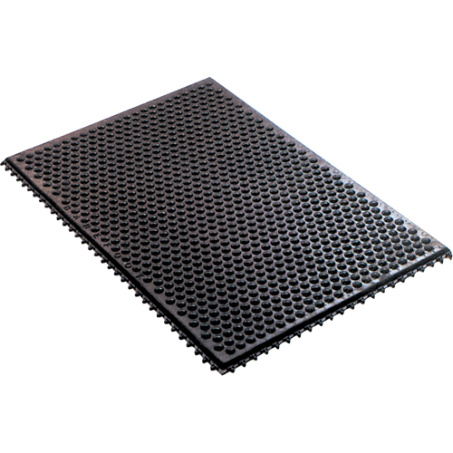 Syst&egrave;me de tapis anti-fatigue emboîtable en caoutchouc conducteur, Caoutchouc, 2' la c, 3' lo, 1/2" &eacute;paisseur, Noir Moffatt Supply & Specialties