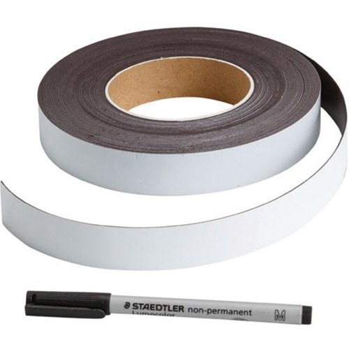 Write-On Magnetic Label, Magnetic, 600" L x 1" W Moffatt Supply & Specialties