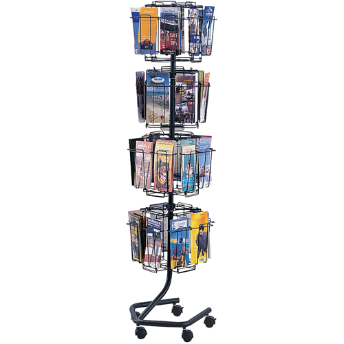 Pr&eacute;sentoirs pivotants pour documentation, Rotatif, 32 fentes, Fil m&eacute;tallique, 15" la x 15" p x 60" h Moffatt Supply & Specialties