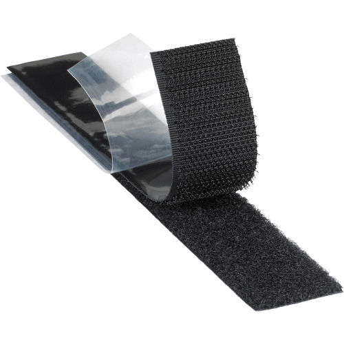 Plasticizer Resistant Fastener, Loop, 50 yds x 2", Adhesive, Black Moffatt Supply & Specialties