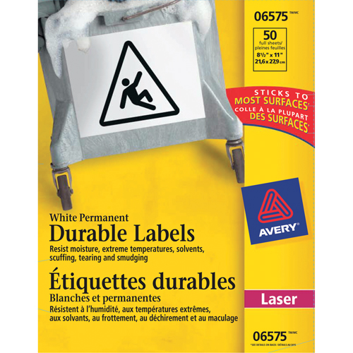 TrueBlock Labels, Polyester, 11" L x 8.5" H, White Moffatt Supply & Specialties
