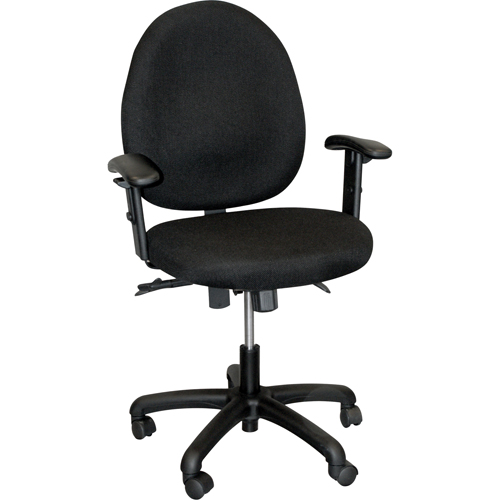 900 Series Mid-Back Ergonomic Steno Chair, Drafting, Adjustable, 22", Fabric Seat, Black Moffatt Supply & Specialties
